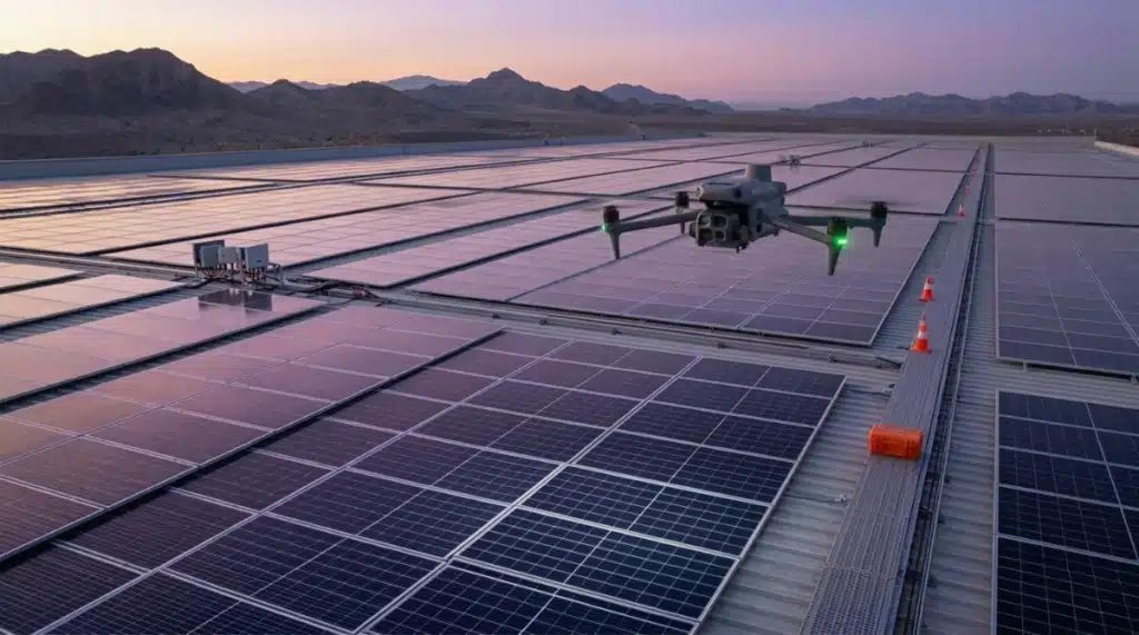 Inspection panneaux solaires par drone