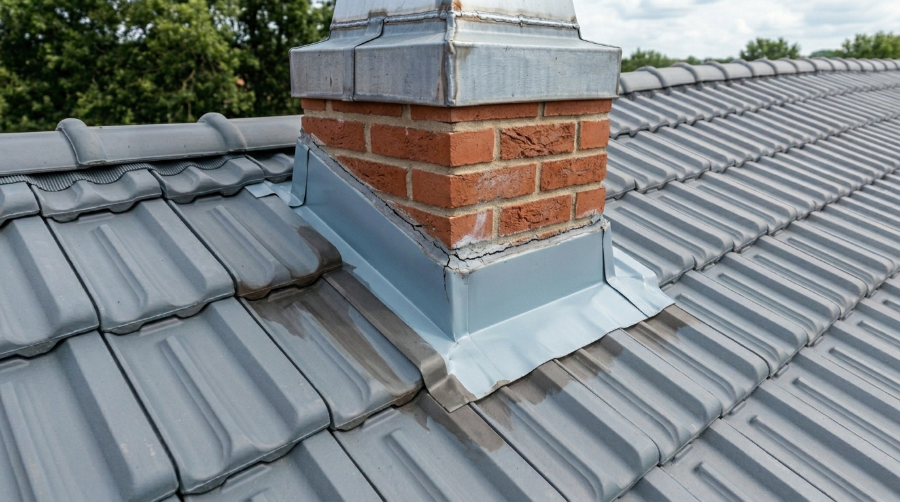 Toiture neuve avec problème d'étanchéité détectée par drone